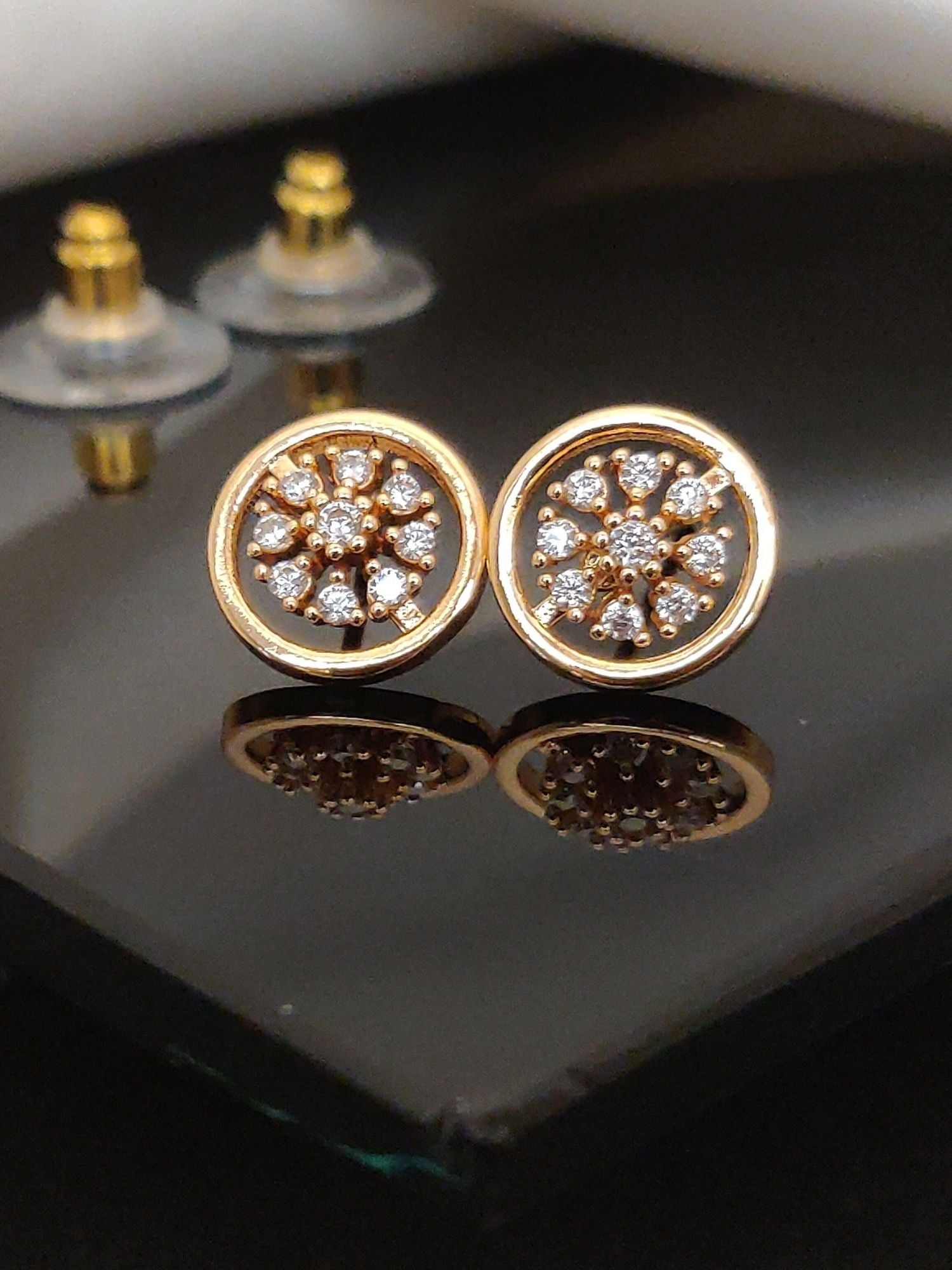 Abdesigns DailyWear RoseGold Plated Studs Earring