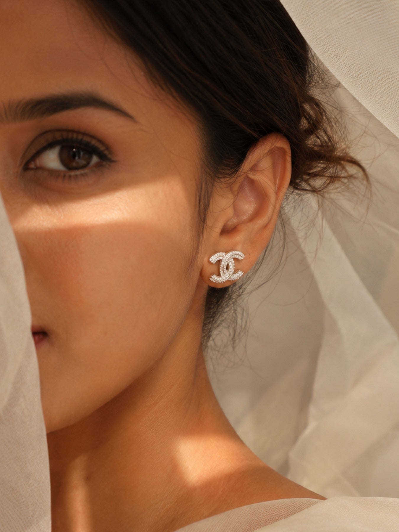 925 silver Chanel stud earring