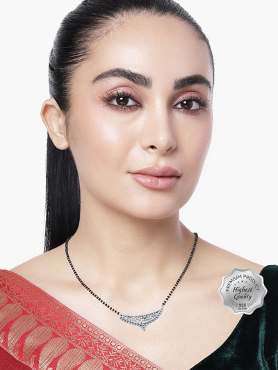 925 Sterling Silver Oversize American Diamond Mangalsutra