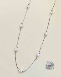 Thumbnail for 925 Sterling Silver Pearl Chain With Earring 