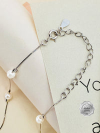 Thumbnail for 925 Sterling Silver Pearl Chain Earrings Set