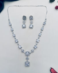 Thumbnail for Silver Plated American Diamond Necklace