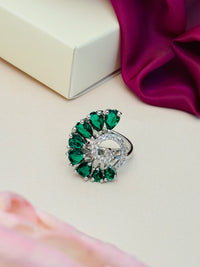 Thumbnail for Silver Plated Party Zircon Cocktail Ring