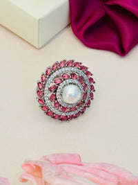 Thumbnail for Exotic Silver Plated Uncut Zircon Cocktail Ring