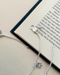 Thumbnail for Cute Flower Pattern Silver Anklets - Abdesignsjewellery