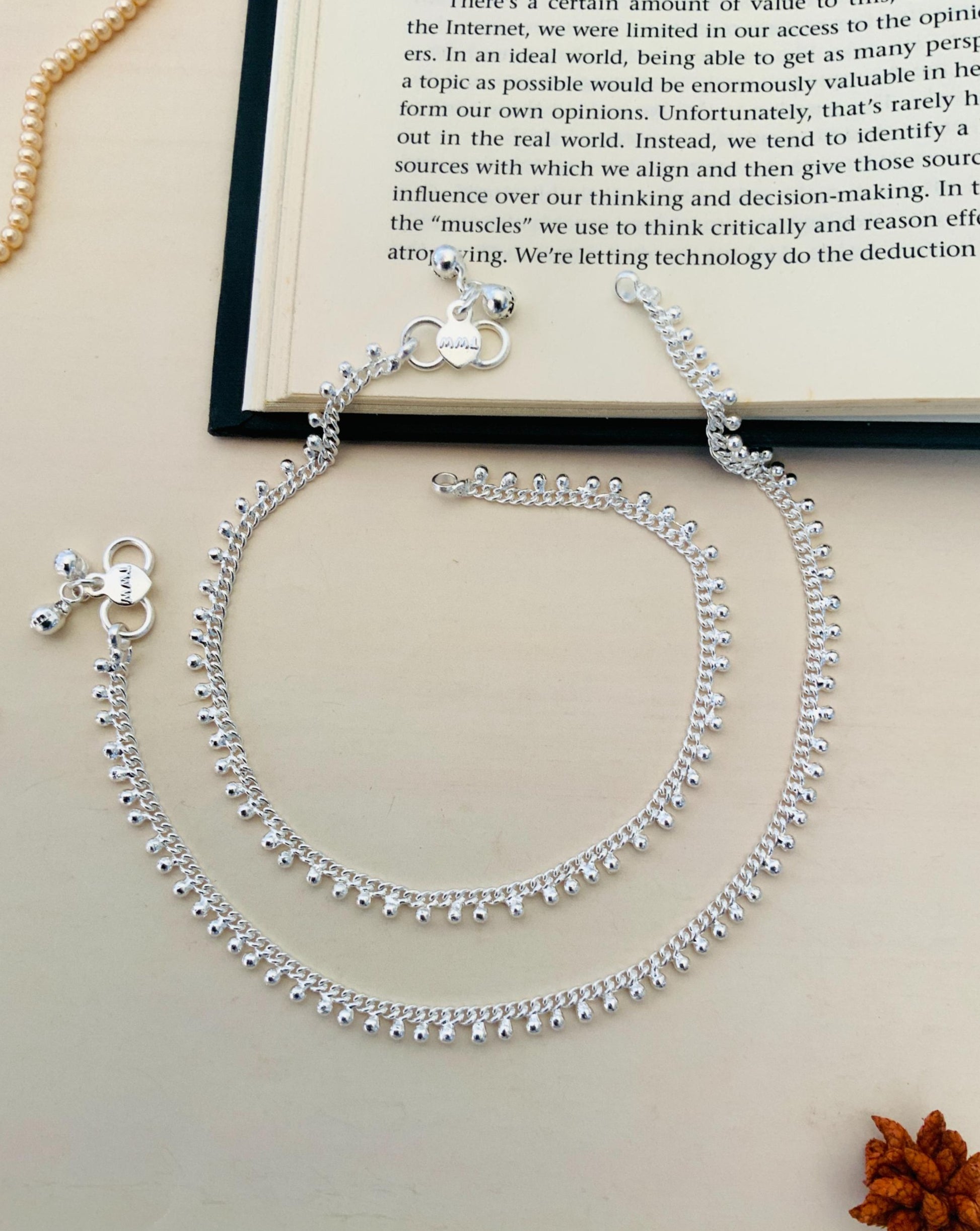 Elegant Silver Plated Gungru Anklet - Abdesignsjewellery