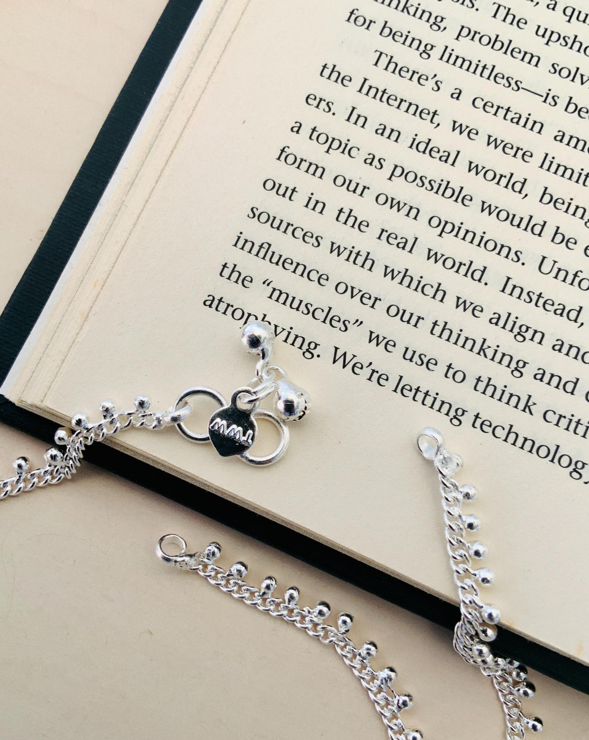 Elegant Silver Plated Gungru Anklet - Abdesignsjewellery