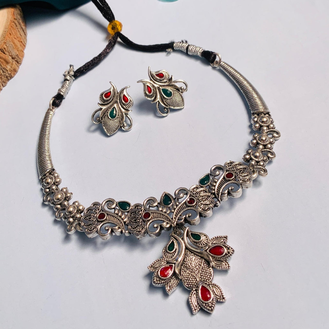 Beautiful German Silver Necklace And Earring - Abdesignsjewellery