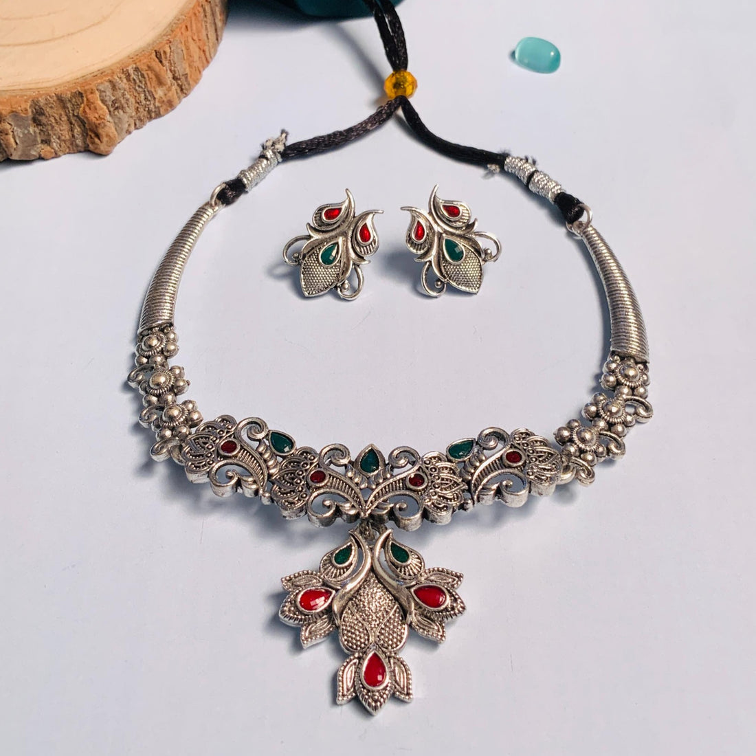 Beautiful German Silver Necklace And Earring - Abdesignsjewellery