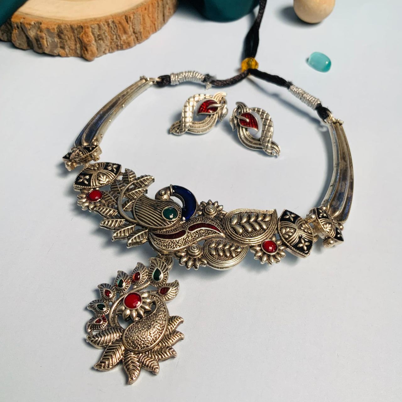 Elegant German Silver Necklace And Earring - Abdesignsjewellery