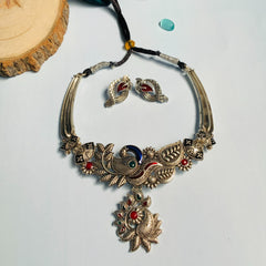 Elegant German Silver Necklace And Earring