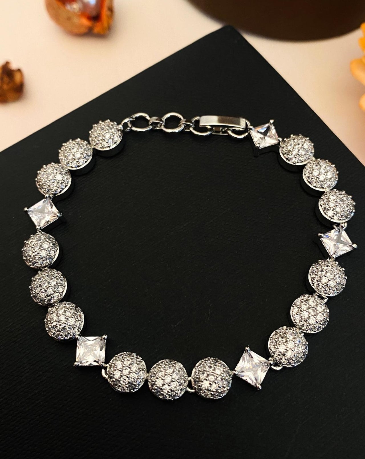 Delightful Silver American Diamond Bracelet - Abdesignsjewellery