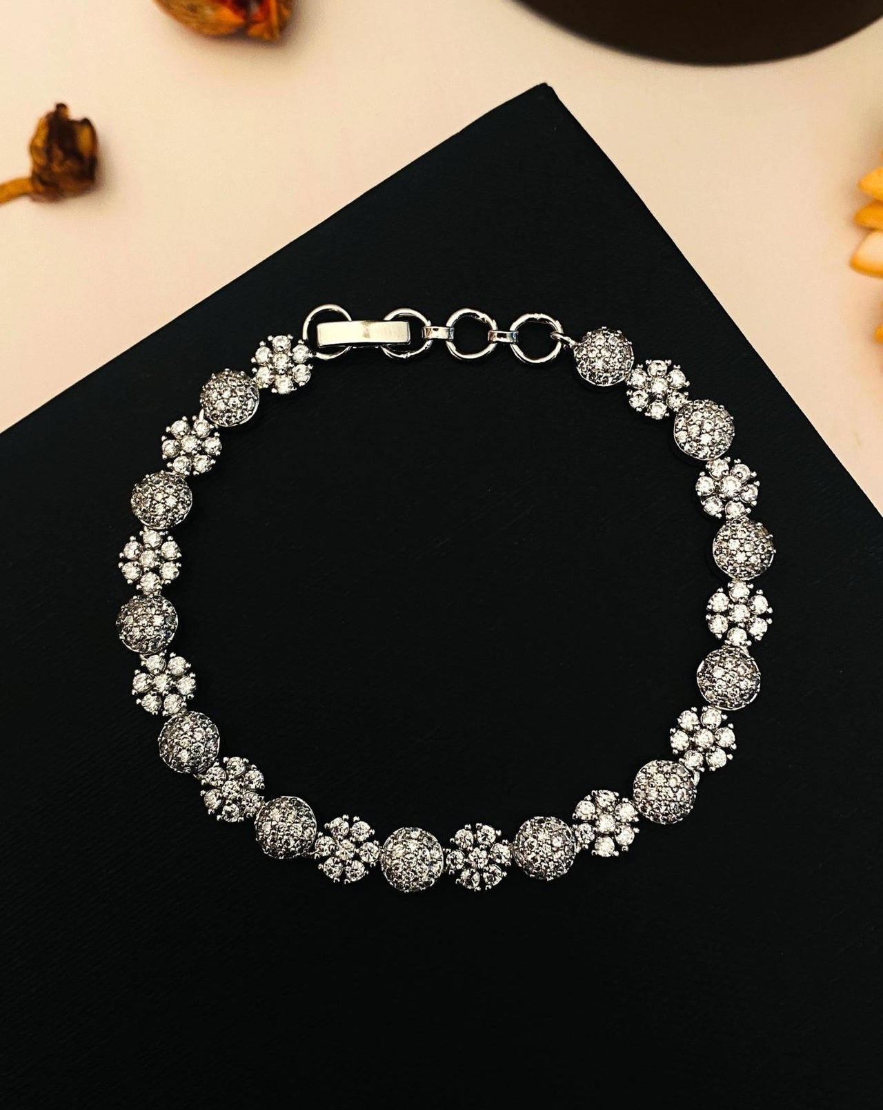 Attractive Silver American Diamond Bracelet - Abdesignsjewellery