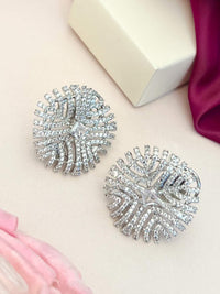 Thumbnail for Mesmerizing American Diamond Silver Plated Party Earring