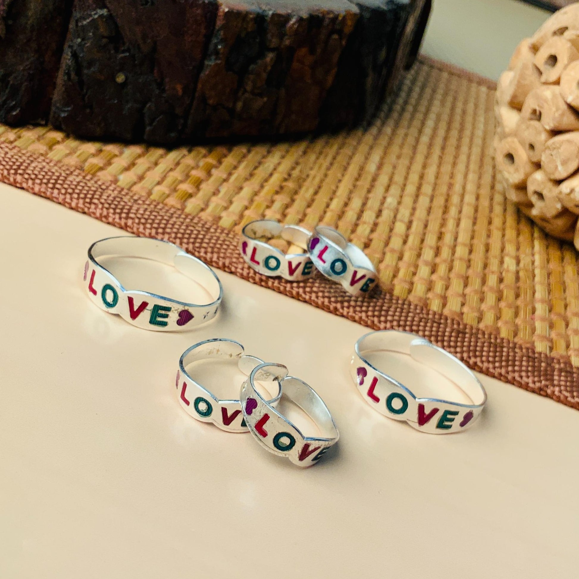 Beautiful Silver Oxidised Pack of 3 Pairs Toe Rings Combo - Abdesignsjewellery