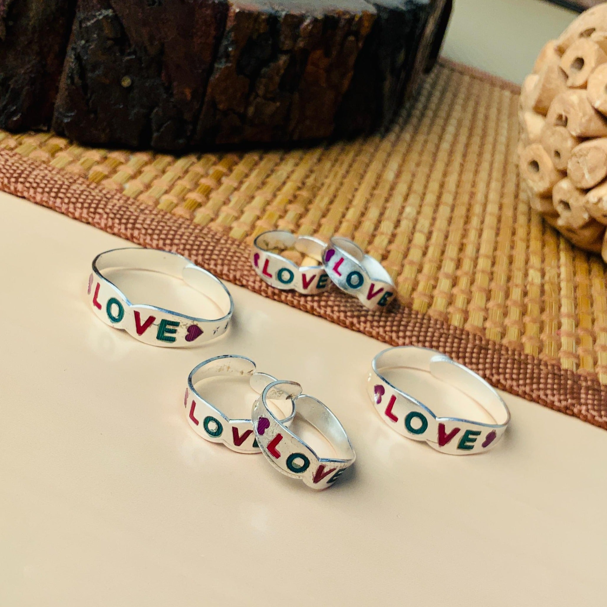 Beautiful Silver Oxidised Pack of 3 Pairs Toe Rings Combo - Abdesignsjewellery