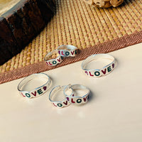 Thumbnail for Beautiful Silver Oxidised Pack of 3 Pairs Toe Rings Combo - Abdesignsjewellery