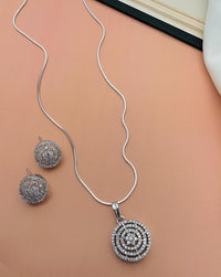 Thumbnail for Silver Plated Pendant Chain & Earrings