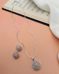 Thumbnail for Silver Plated Pendant Chain & Earrings