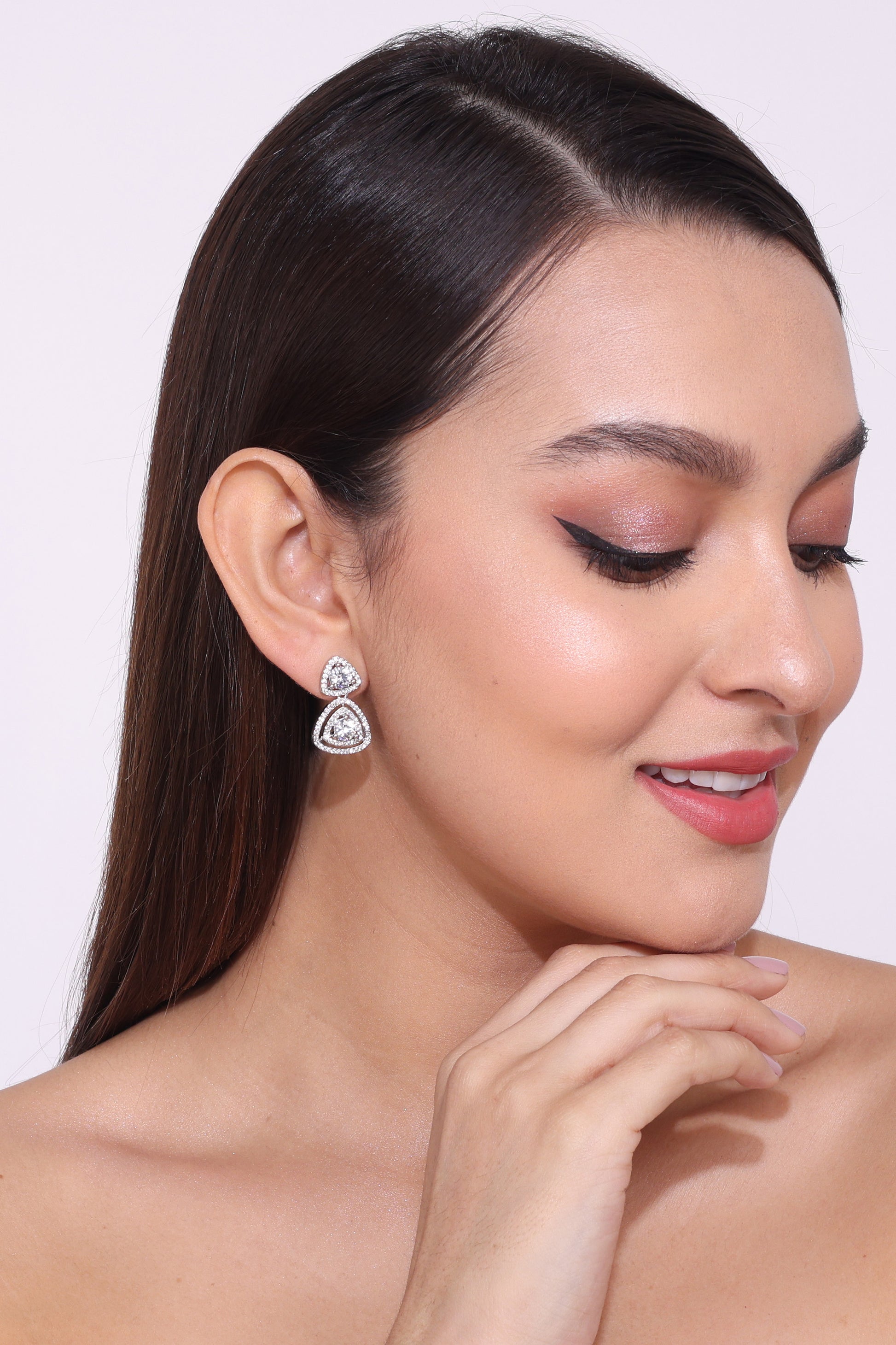 Alluring Trillion Diamond Stud Earring - earrings by Abdesigns Jewellery