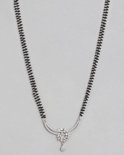 Solitaire Silver Plated American Diamond Mangalsutra