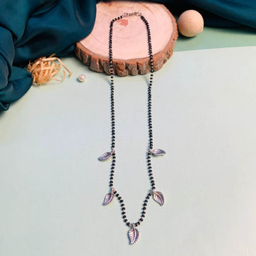 Minimal Leaf Silver Plated Managalsutra - Abdesignsjewellery