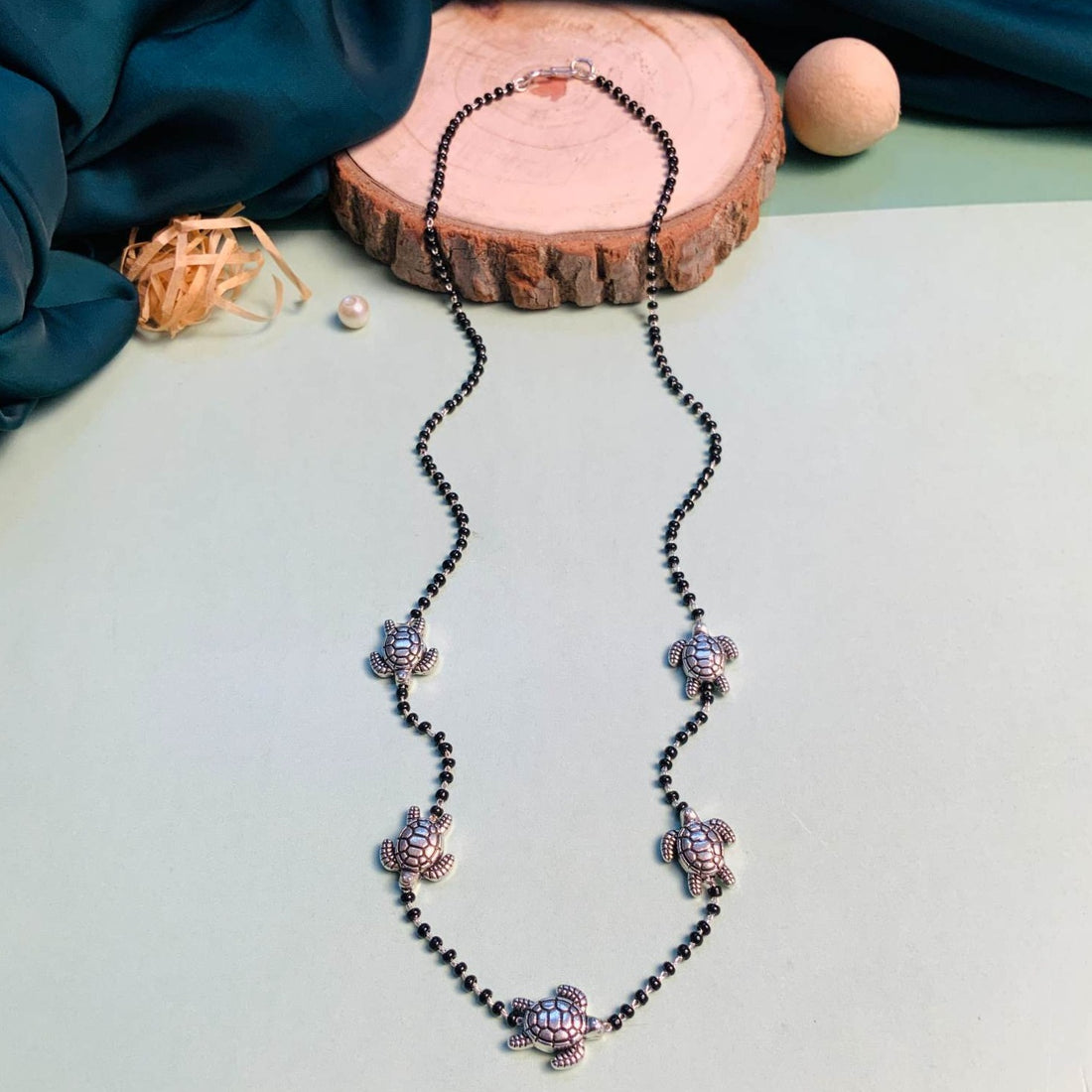 Elegant Silver Plated Turtle Managalsutra - Abdesignsjewellery