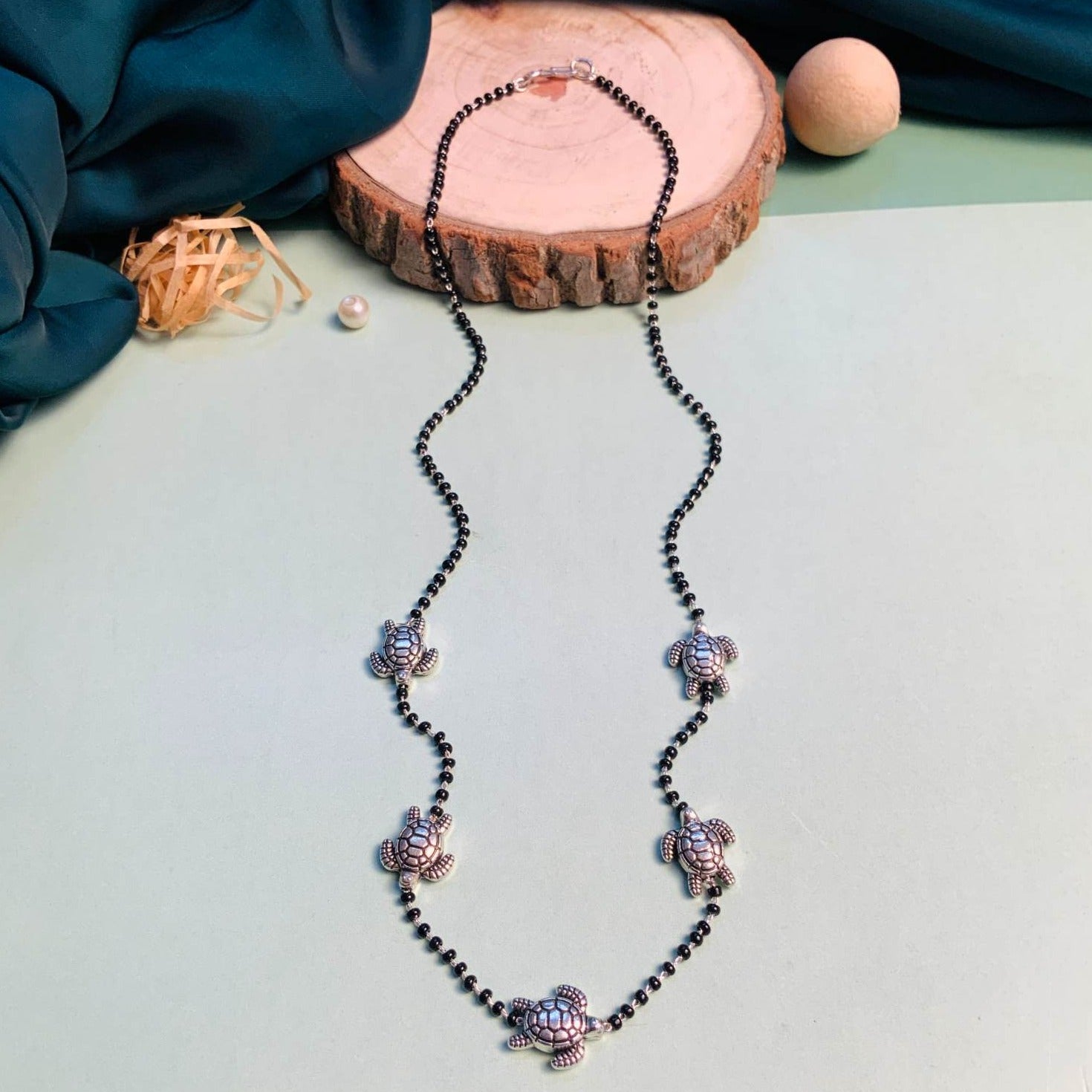 Elegant Silver Plated Turtle Managalsutra - Abdesignsjewellery