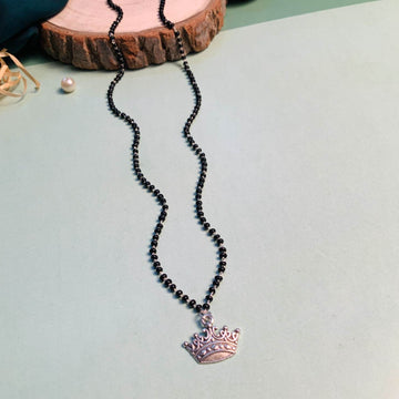 Graceful Silver Plated Crown Managalsutra - Abdesignsjewellery