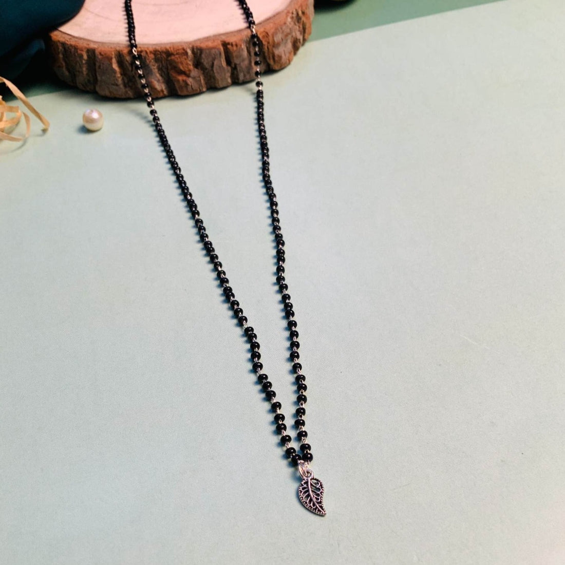 Unique Silver Plated Leaf Managalsutra