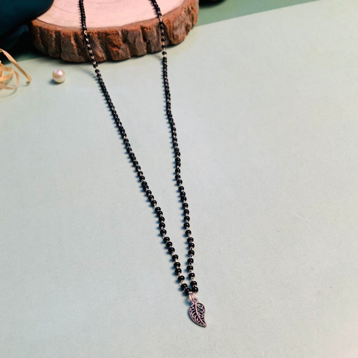 Unique Silver Plated Leaf Managalsutra