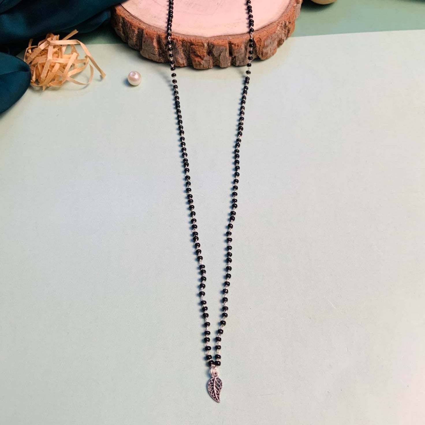 Unique Silver Plated Leaf Managalsutra