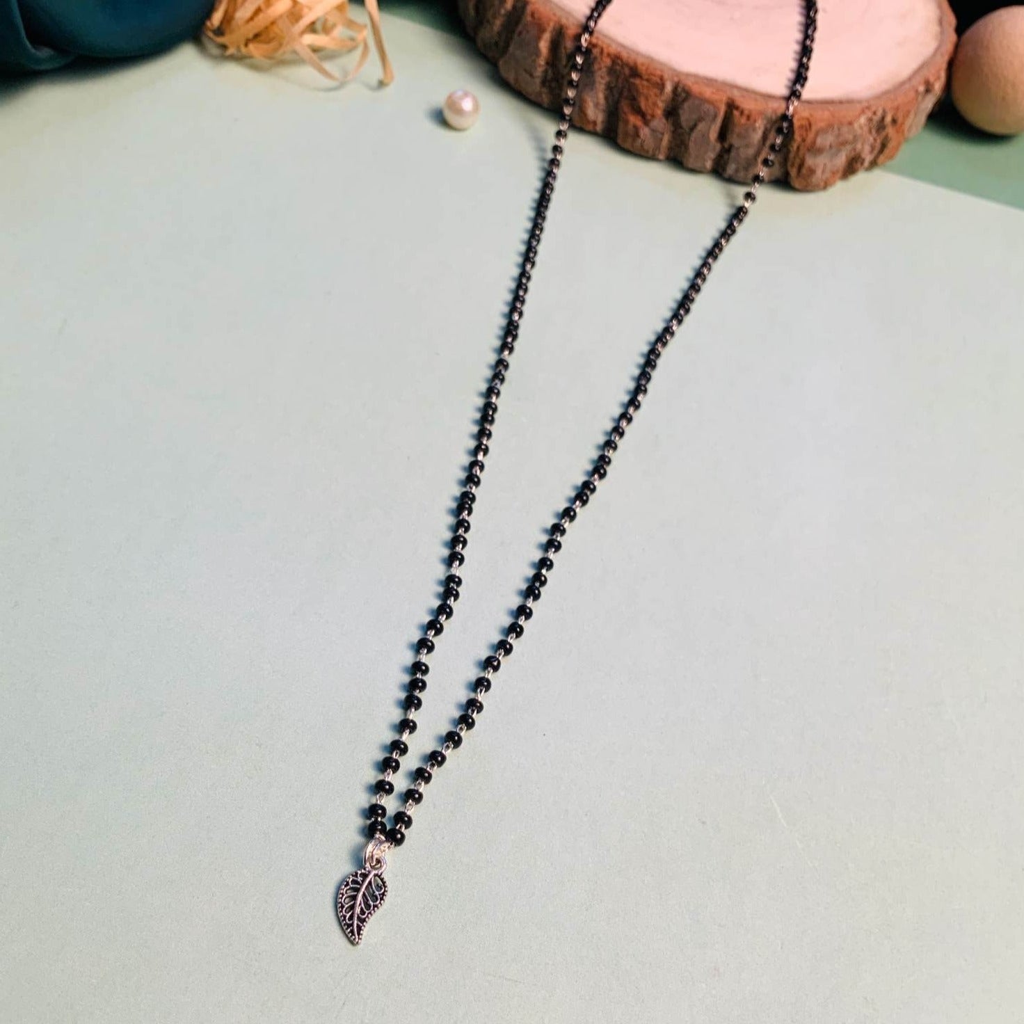 Unique Silver Plated Leaf Managalsutra