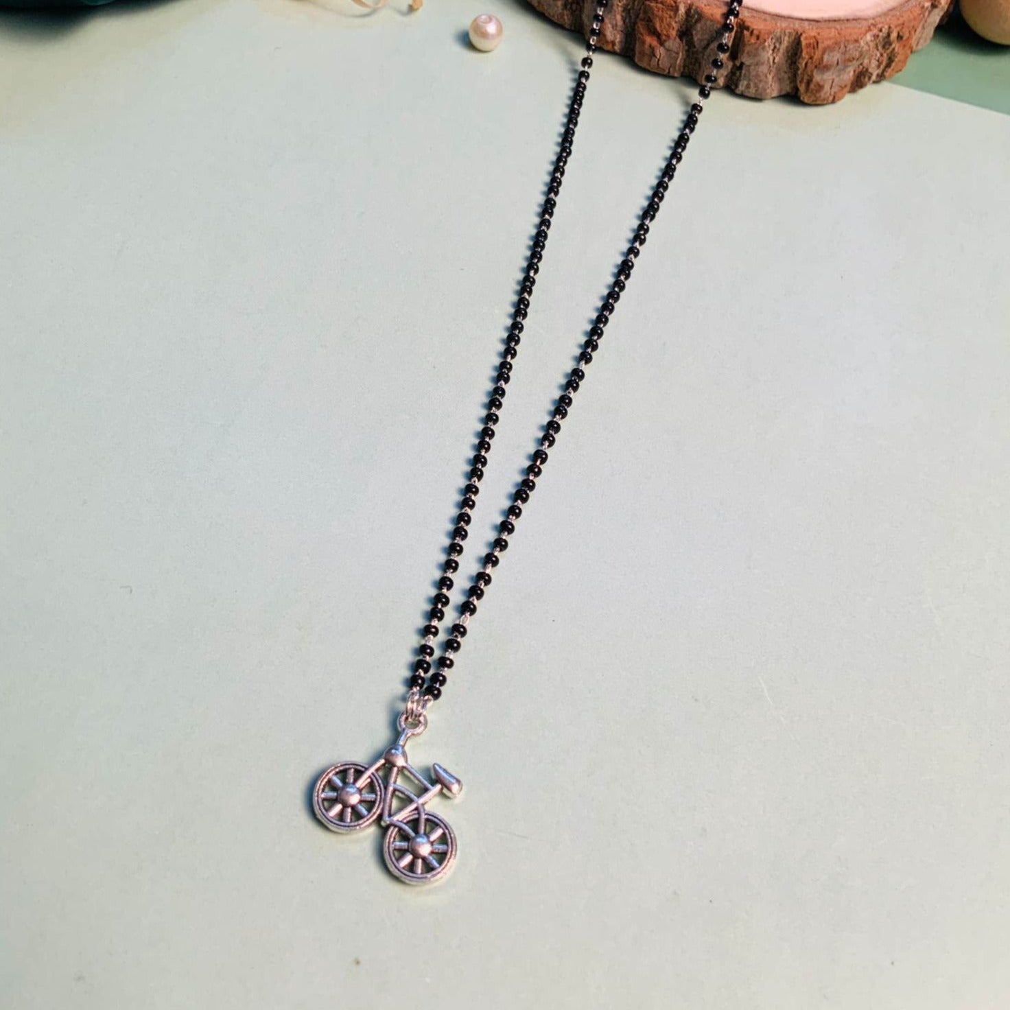 Charming Silver Plated Cycle Managalsutra - Abdesignsjewellery