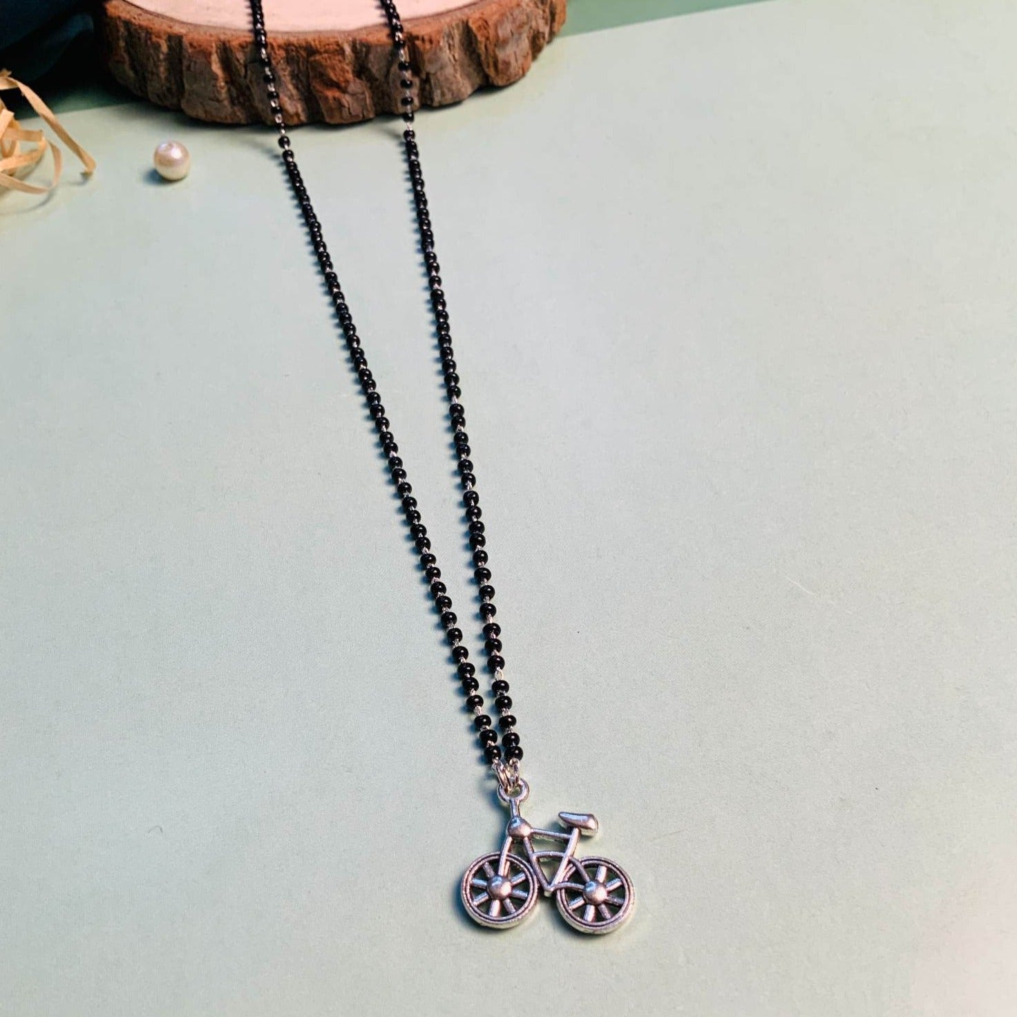 Charming Silver Plated Cycle Managalsutra - Abdesignsjewellery