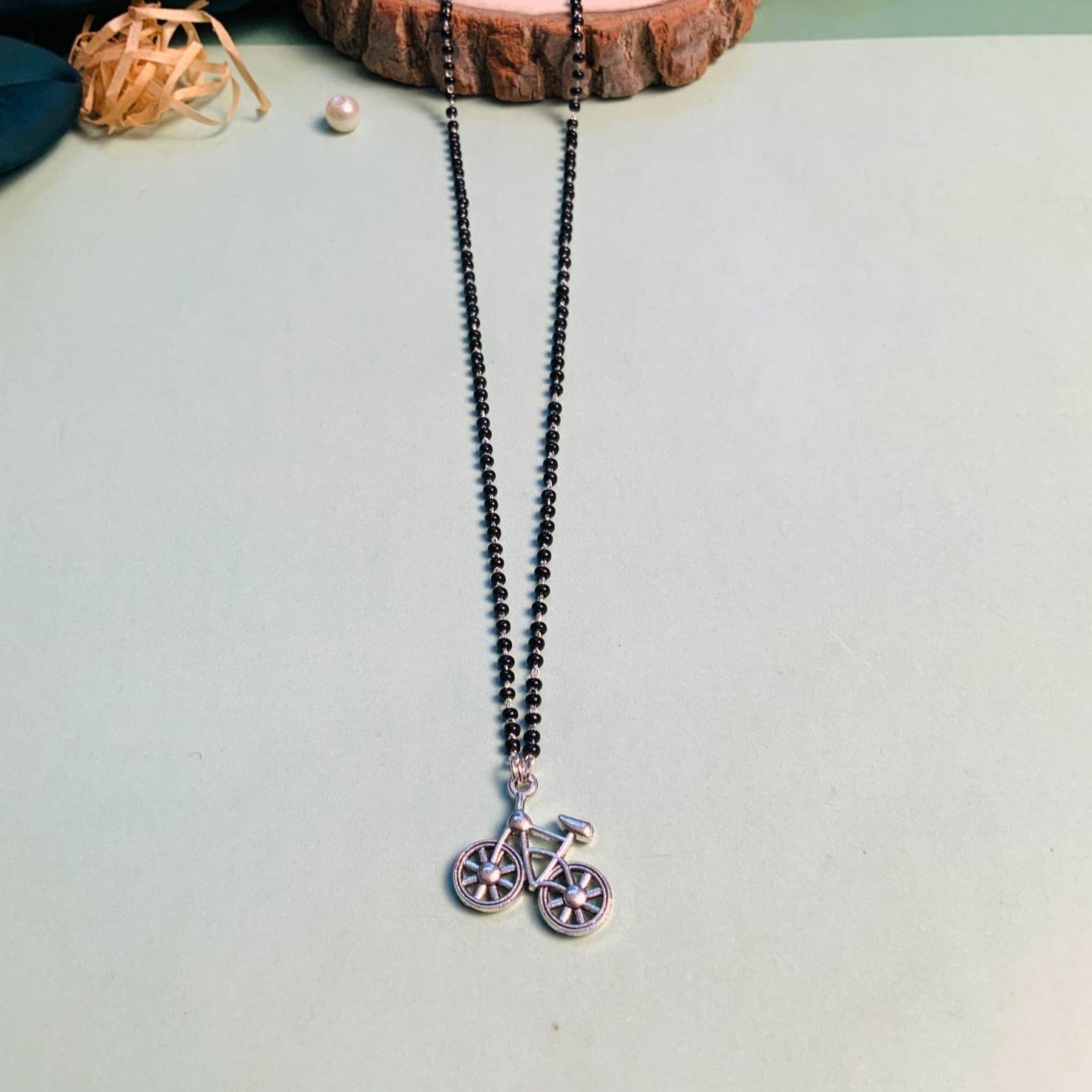 Charming Silver Plated Cycle Managalsutra - Abdesignsjewellery