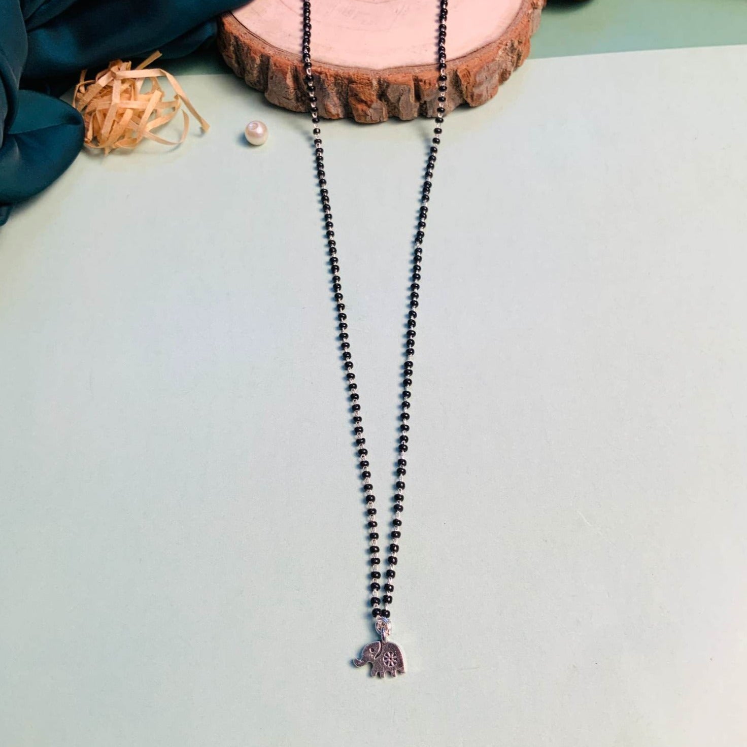 Cute Elephant Silver Plated Managalsutra - Abdesignsjewellery