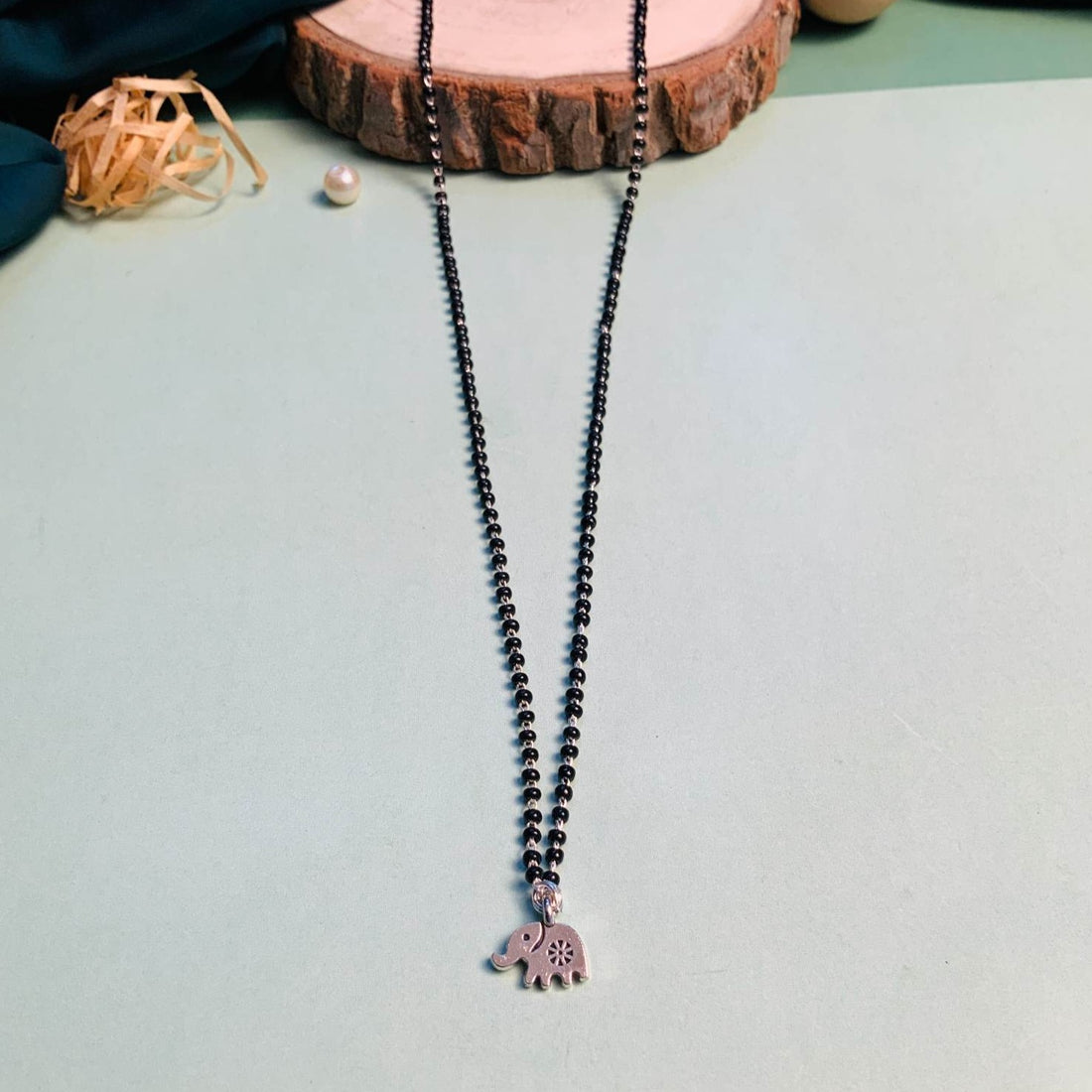 Cute Elephant Silver Plated Managalsutra - Abdesignsjewellery