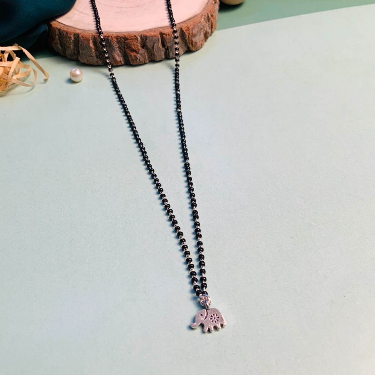 Cute Elephant Silver Plated Managalsutra - Abdesignsjewellery