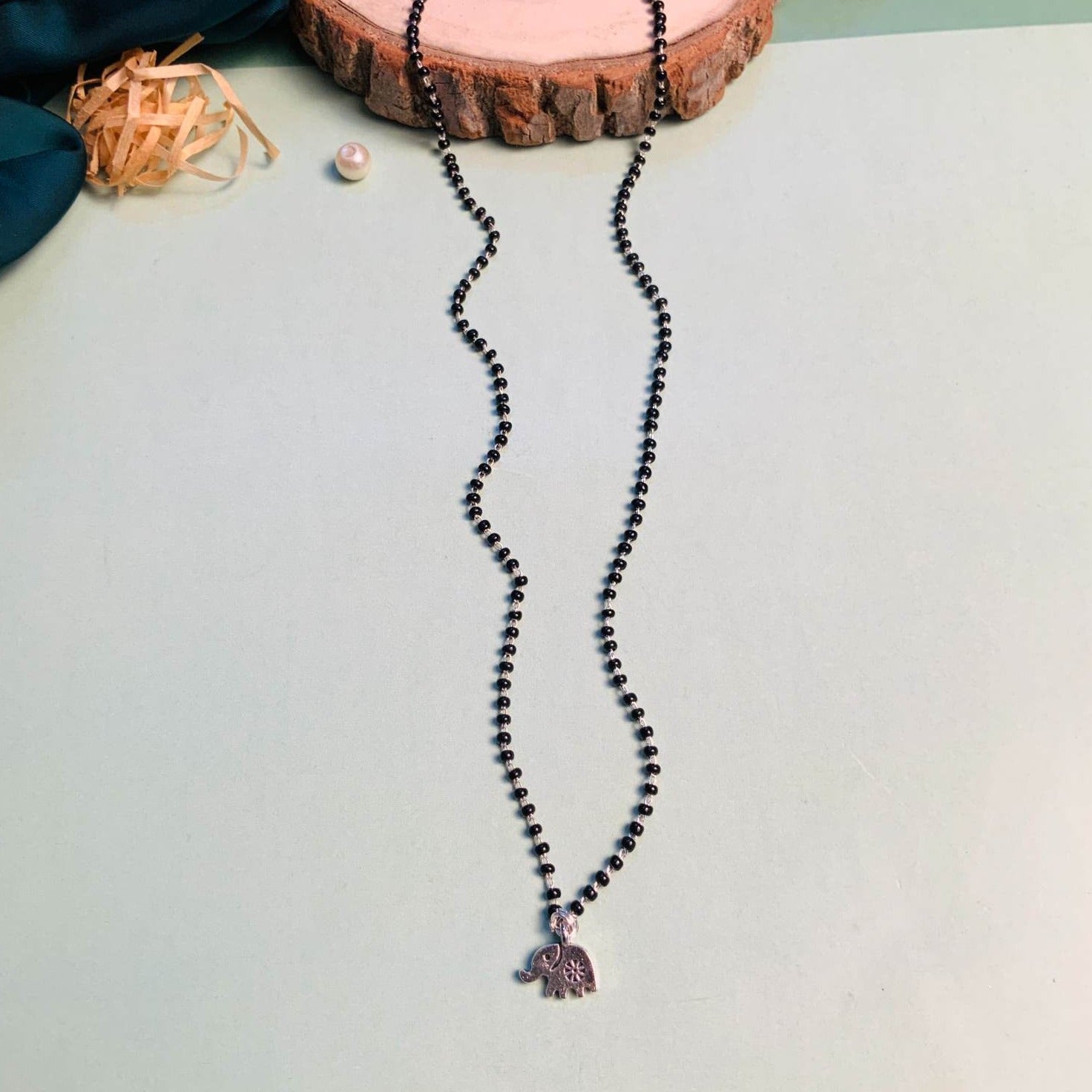 Cute Elephant Silver Plated Managalsutra - Abdesignsjewellery