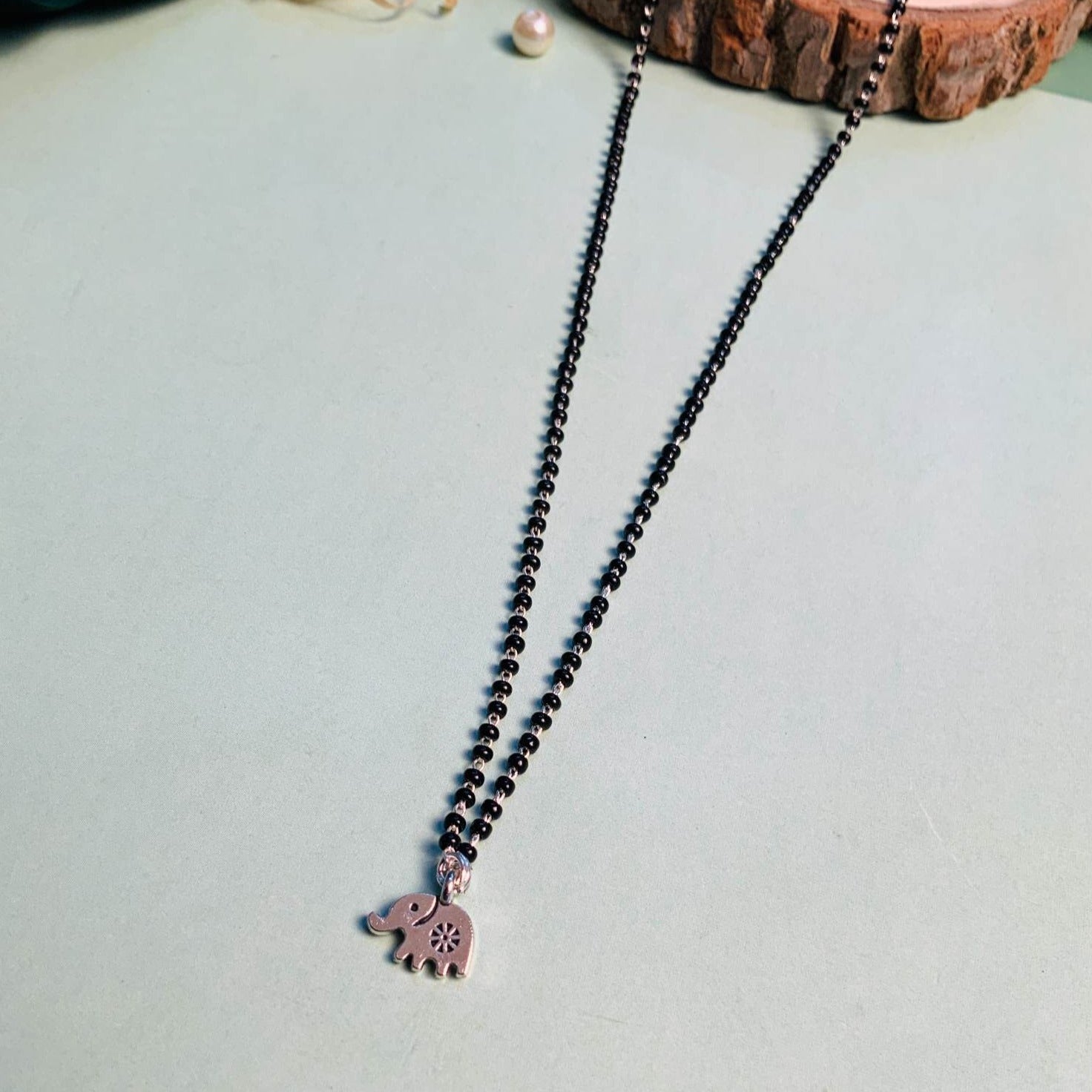 Cute Elephant Silver Plated Managalsutra - Abdesignsjewellery
