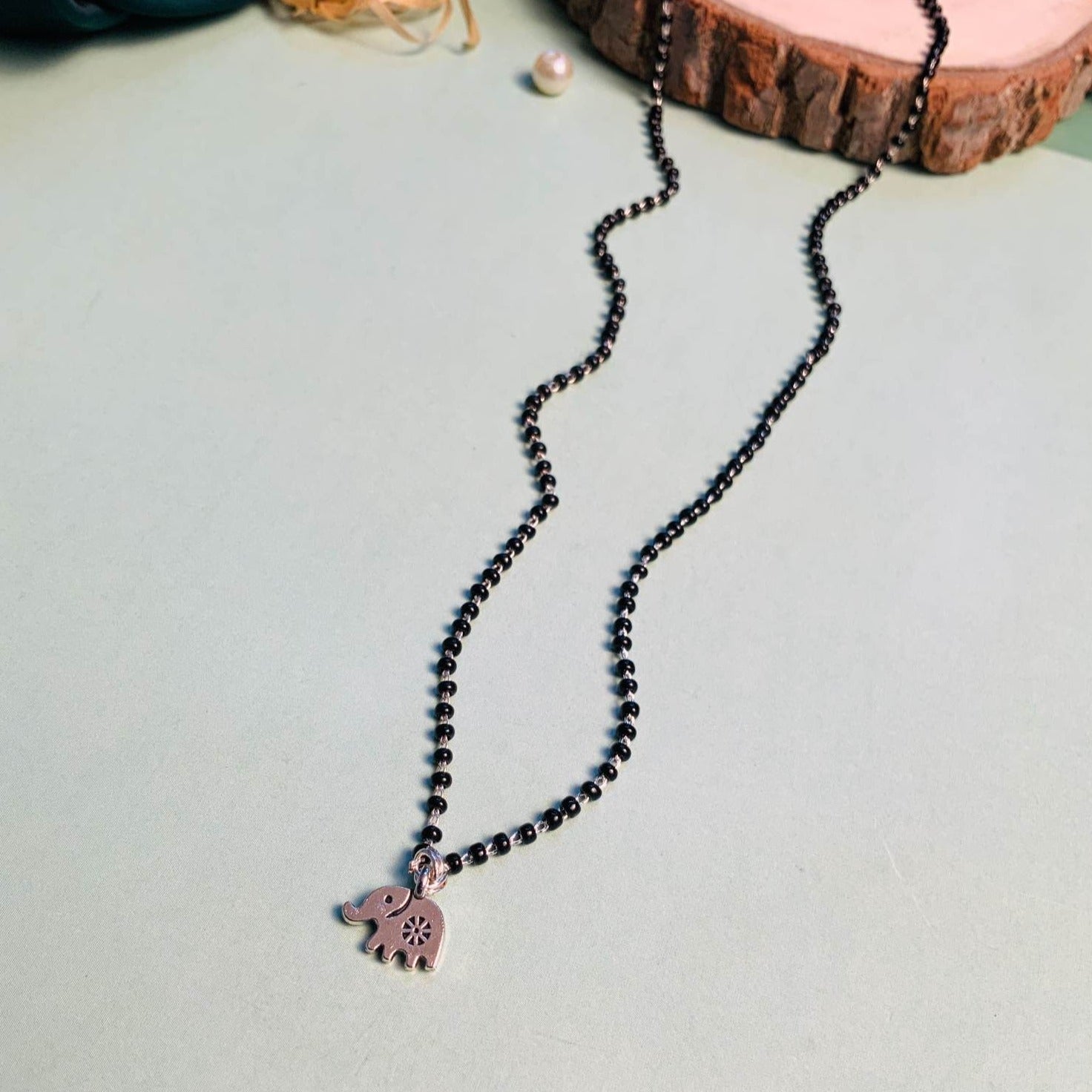 Cute Elephant Silver Plated Managalsutra - Abdesignsjewellery