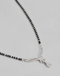 Thumbnail for Luxurious Silver Plated Floral Mangalsutra