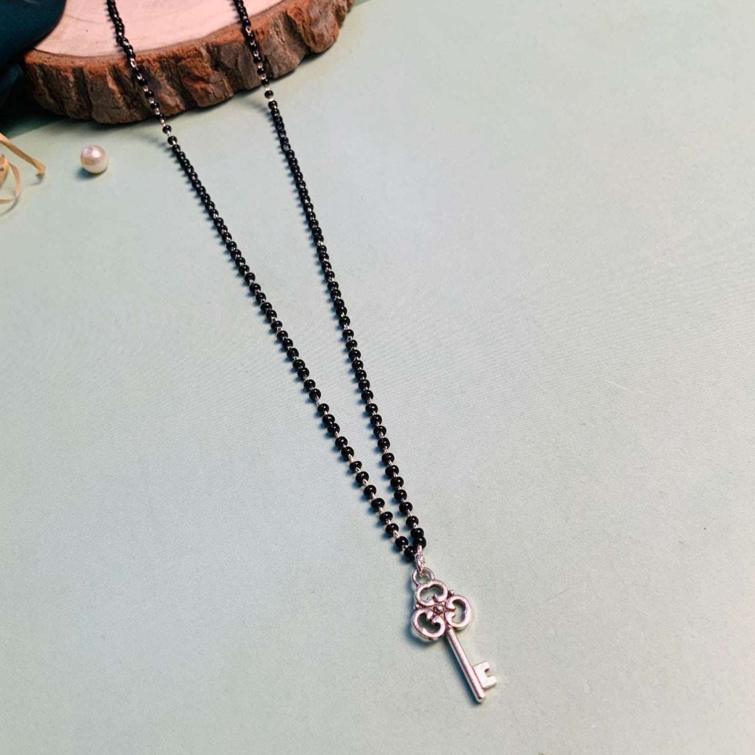 Alluring Silver Plated Key Managalsutra - Abdesignsjewellery