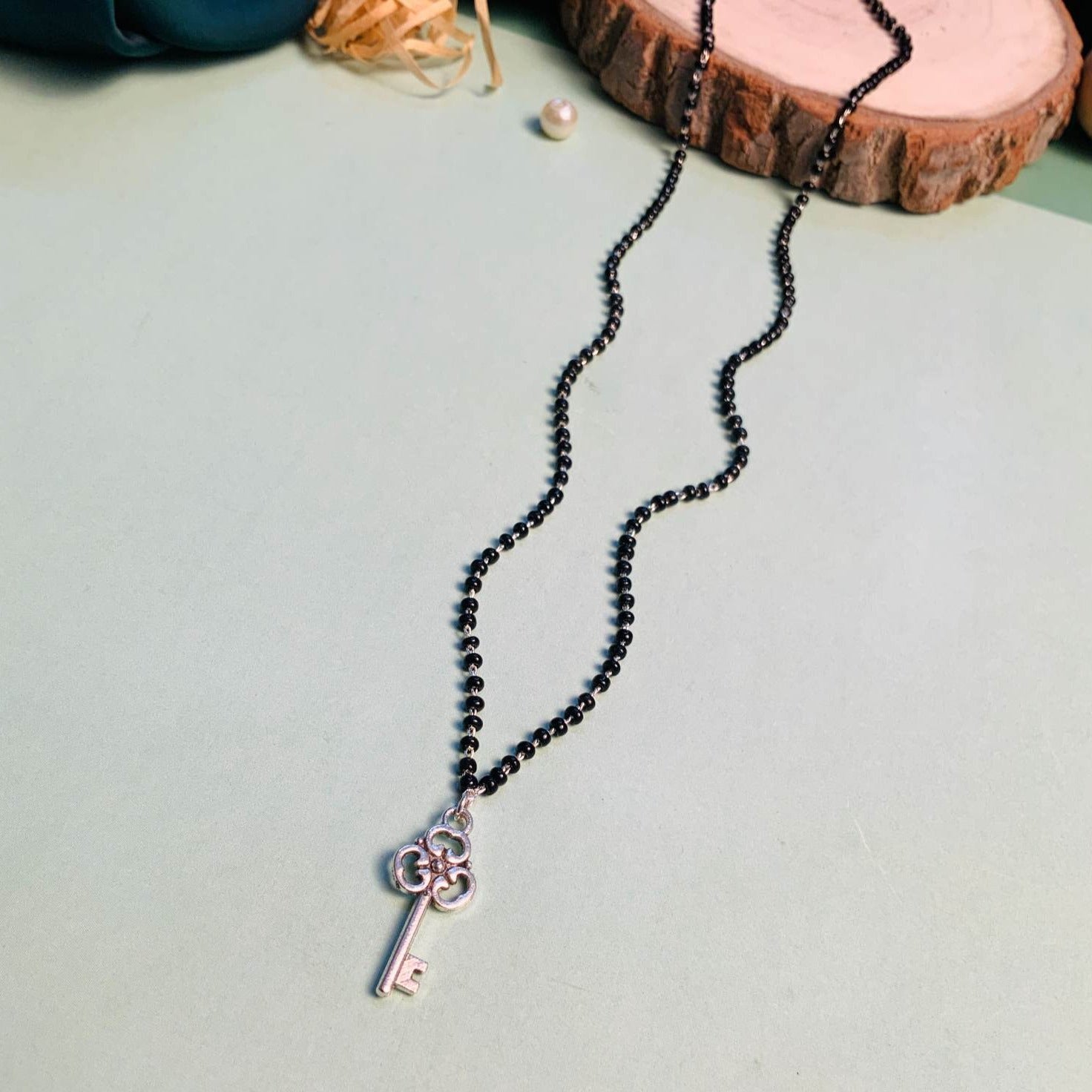 Alluring Silver Plated Key Managalsutra - Abdesignsjewellery