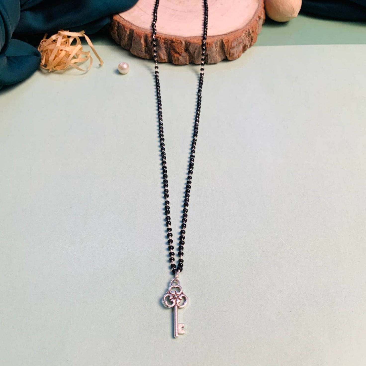 Alluring Silver Plated Key Managalsutra - Abdesignsjewellery
