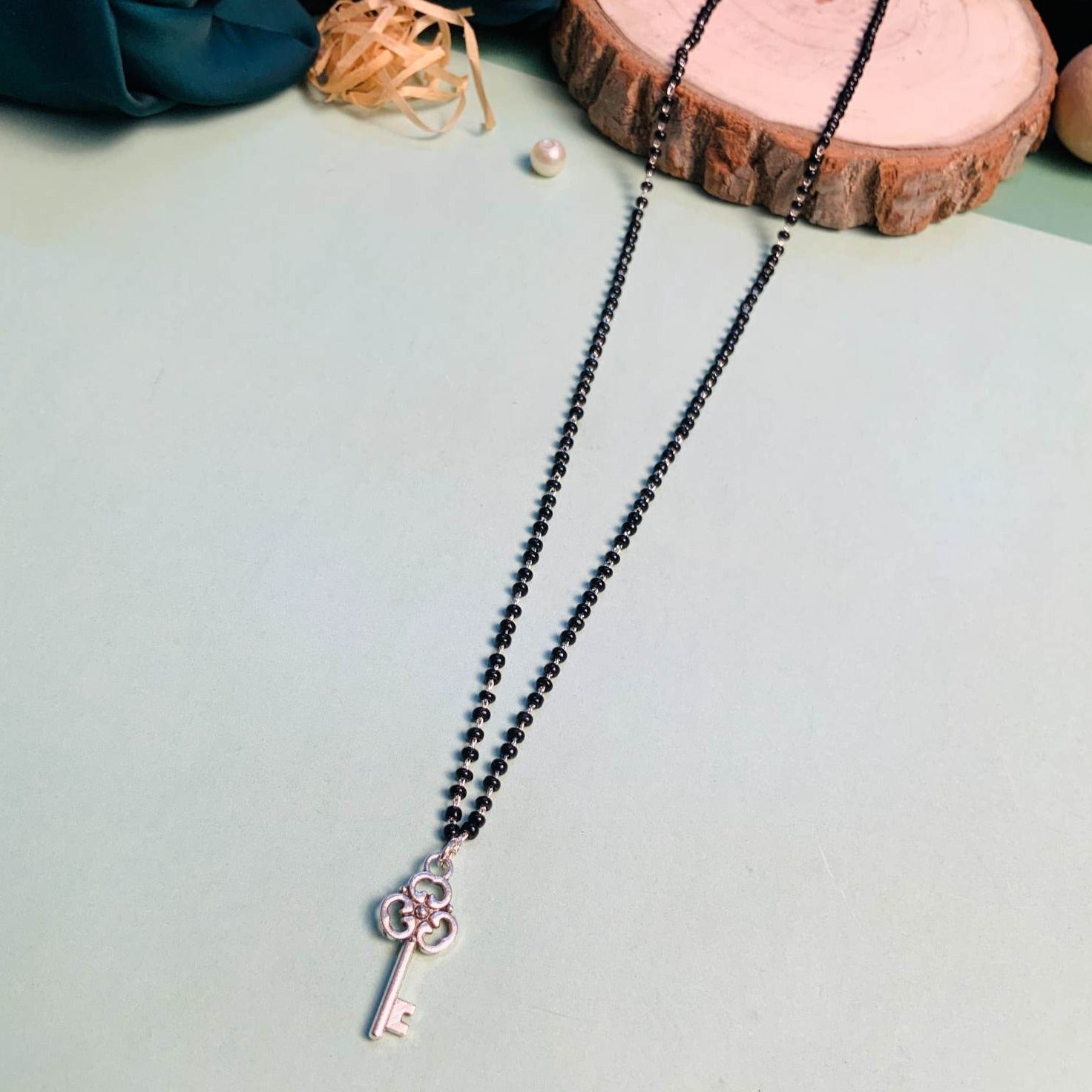 Alluring Silver Plated Key Managalsutra - Abdesignsjewellery