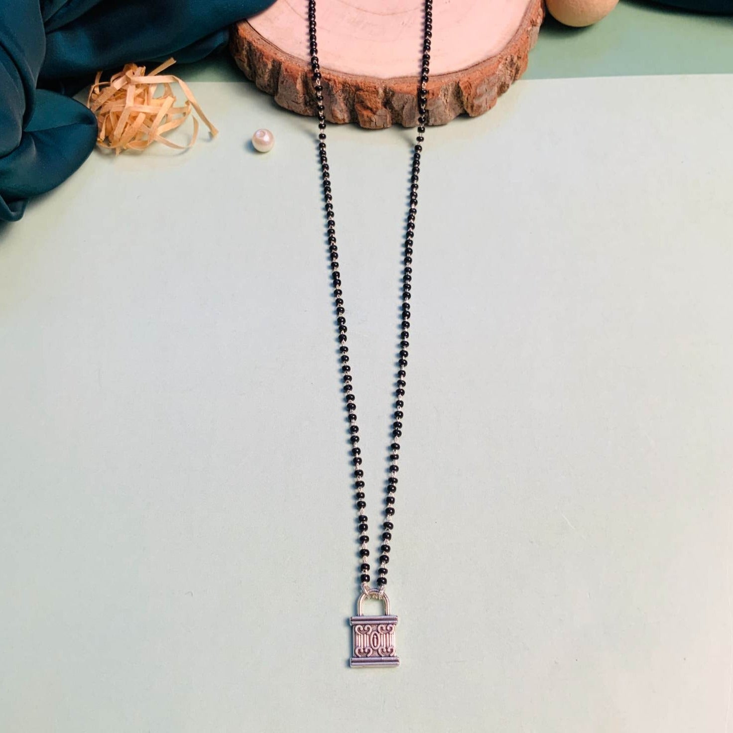 Contemporary Silver Plated Lock Managalsutra - Abdesignsjewellery