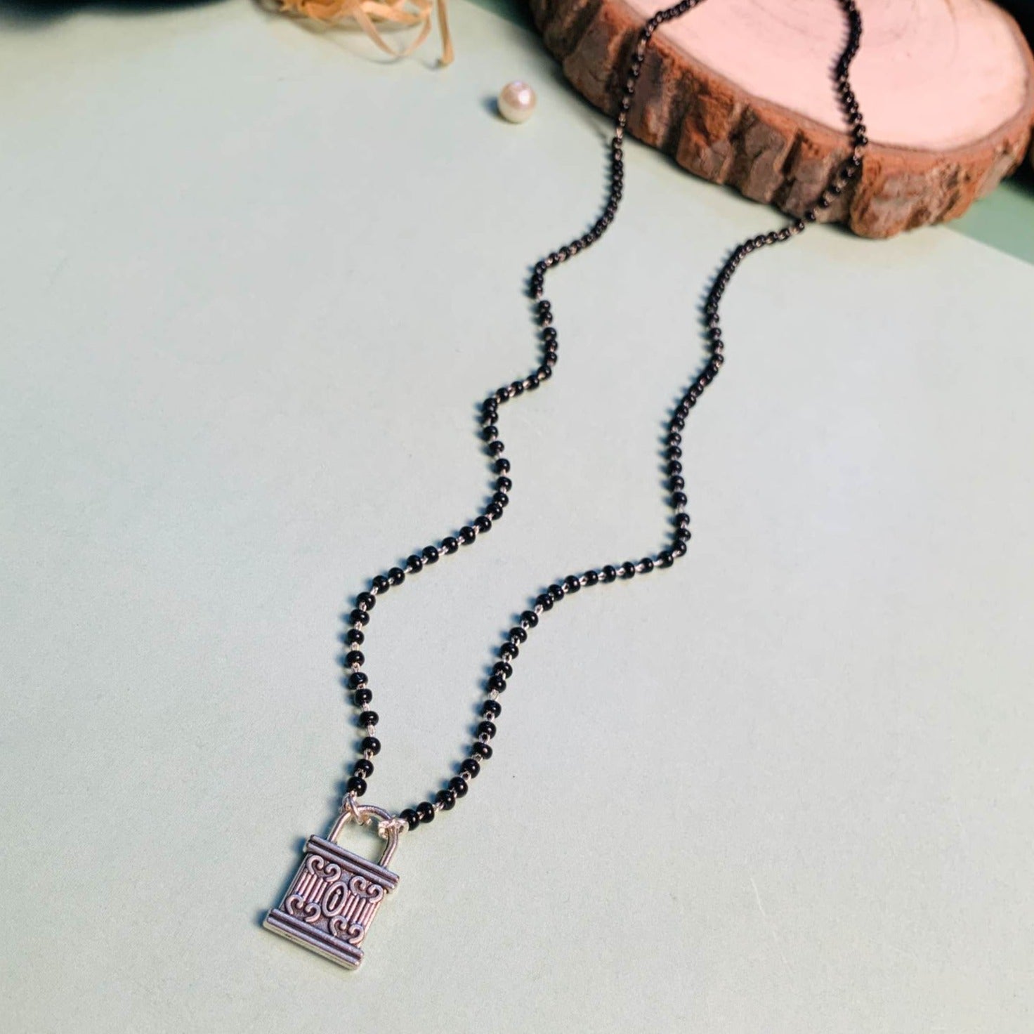 Contemporary Silver Plated Lock Managalsutra - Abdesignsjewellery