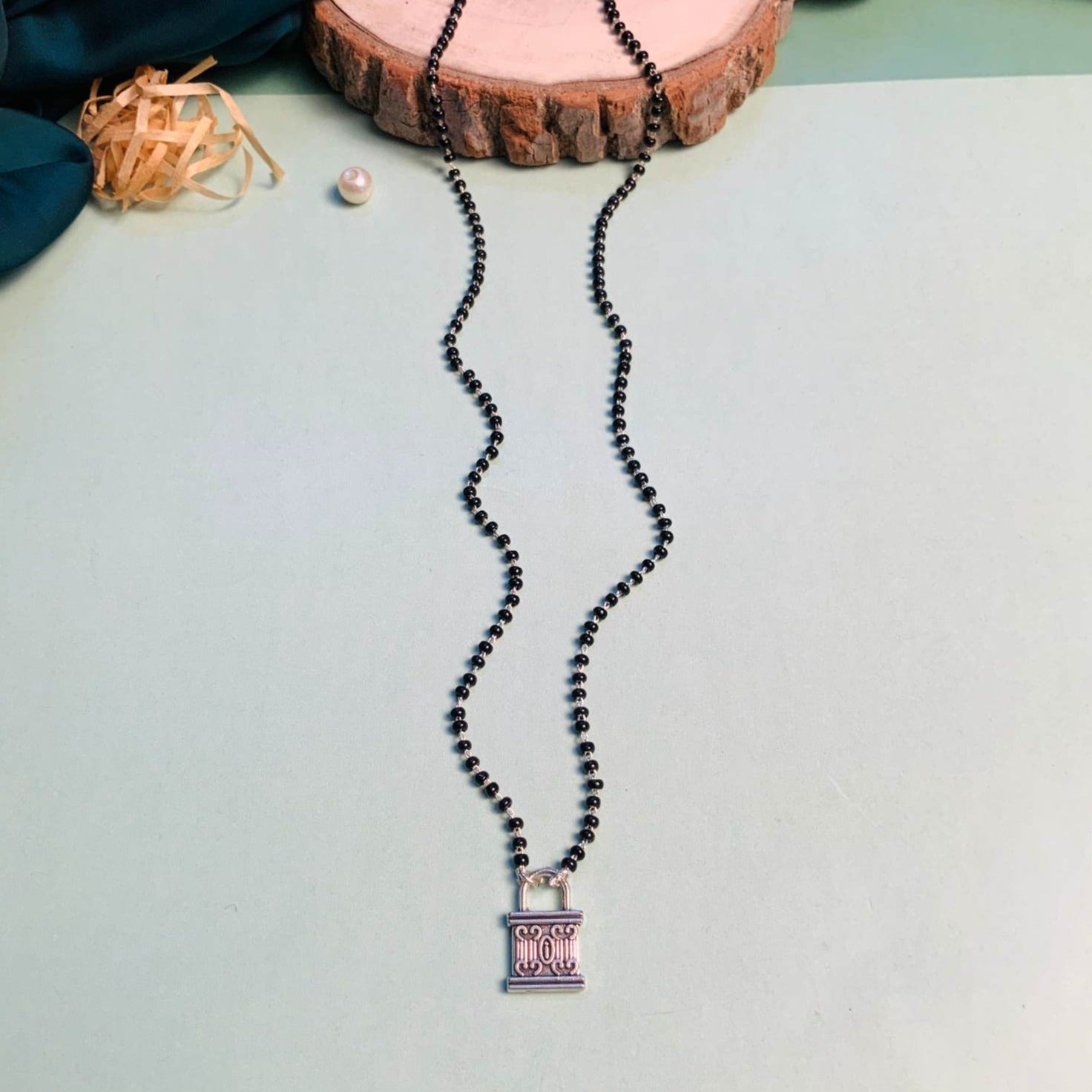 Contemporary Silver Plated Lock Managalsutra - Abdesignsjewellery